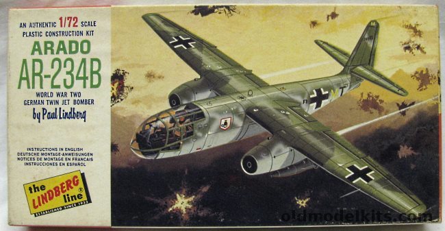 Lindberg 1/72 Arado AR-234B Twin Jet Bomber, 439-50 plastic model kit